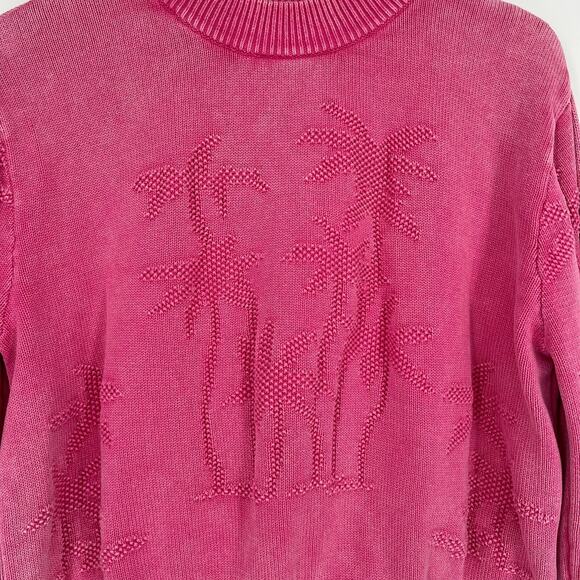 Scotch & Soda Sweater Womens M Pink‎ Palm Tree Feminine Bohemian Knit Organic - Picture 3 of 10